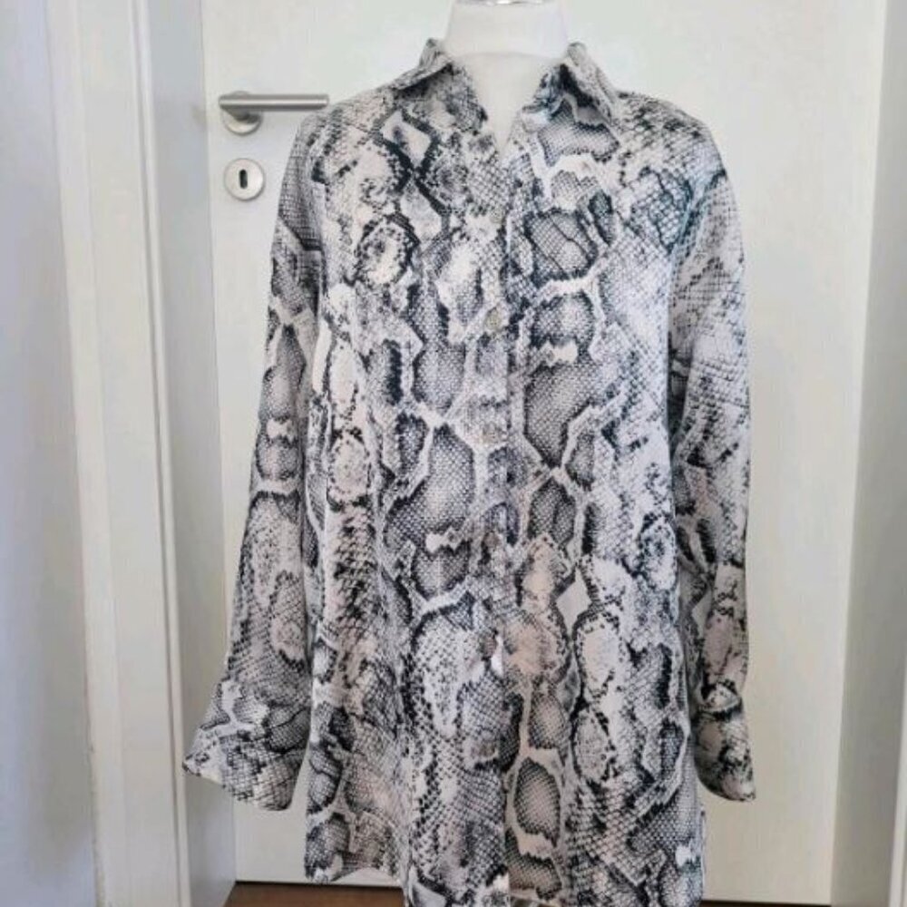 ZARA BLOUSE WHITE BLACK PYTHON NEW WITH LABEL 9319/857